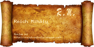 Reich Mihály névjegykártya